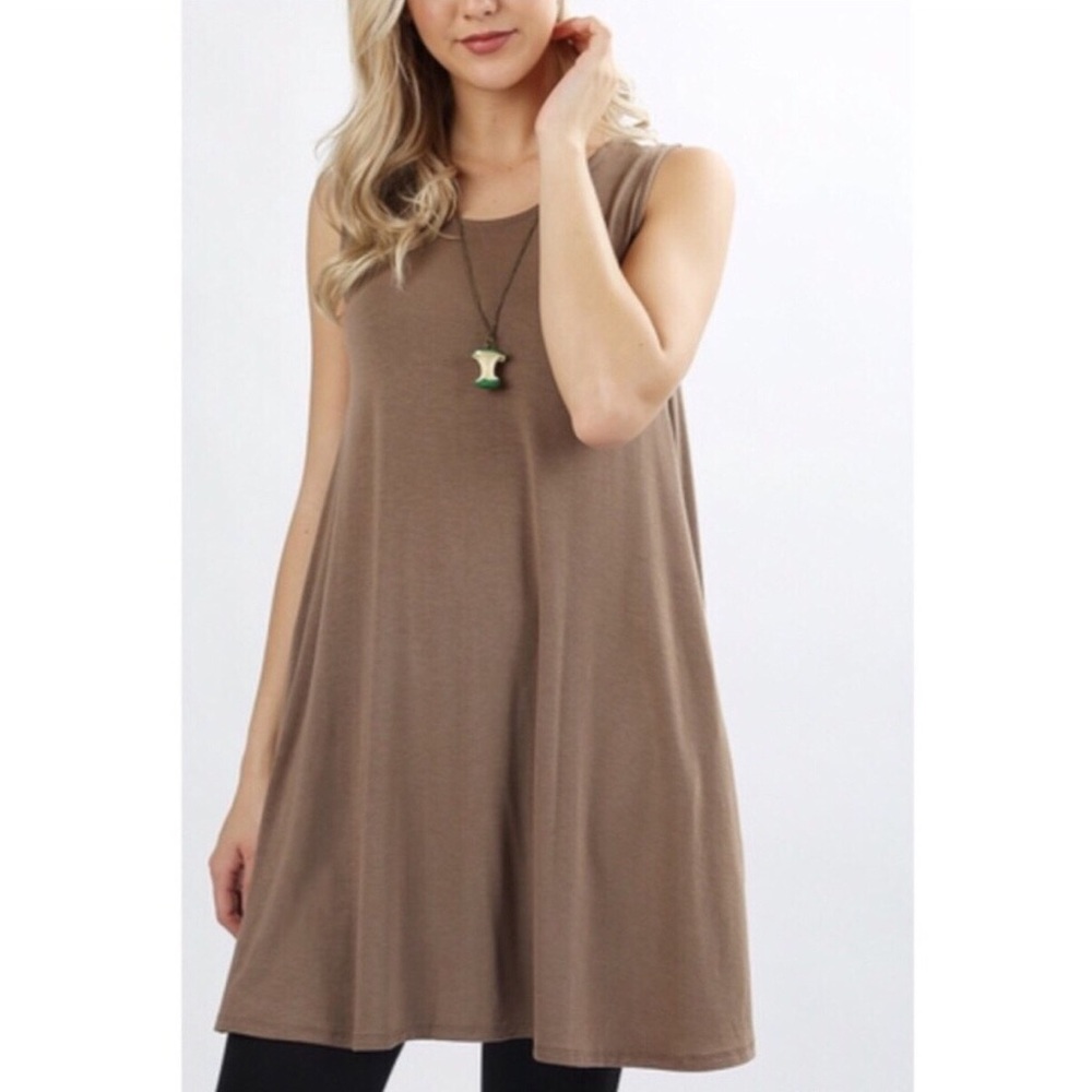 Sleeveless Mocha Tunic